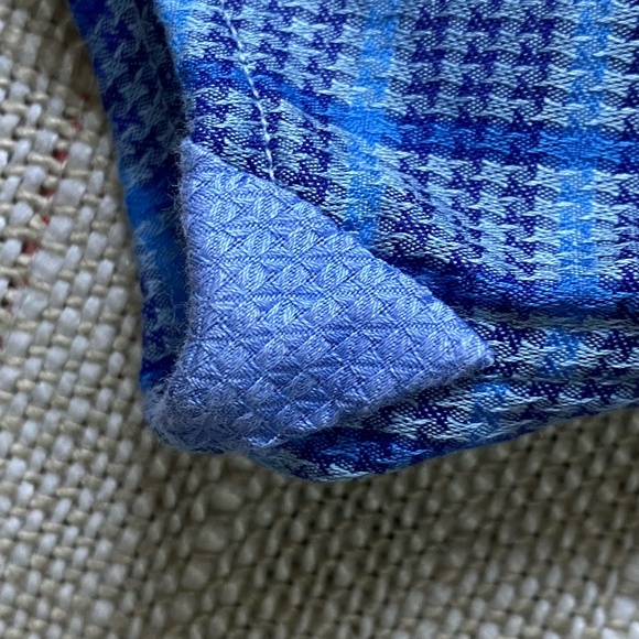 Robert Graham Mens Cotton Blue Plaid Long Sleeve Lightweight Casual Shirt- Sz-L - Picture 6 of 15